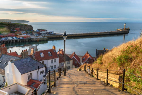 Whitby Harbour at sunset