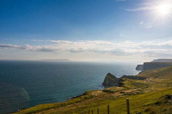 Walking and Rambling around Lulworth Cove, view of sea