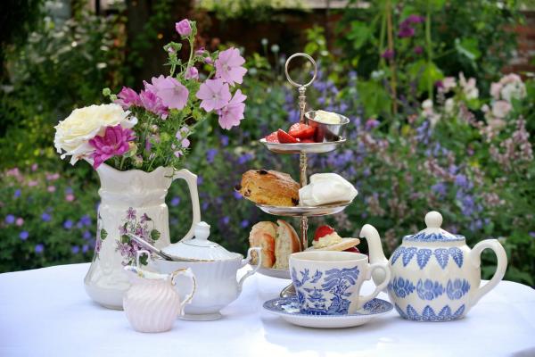 Garden setting for afternoon tea