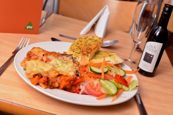 Lasagne and salad