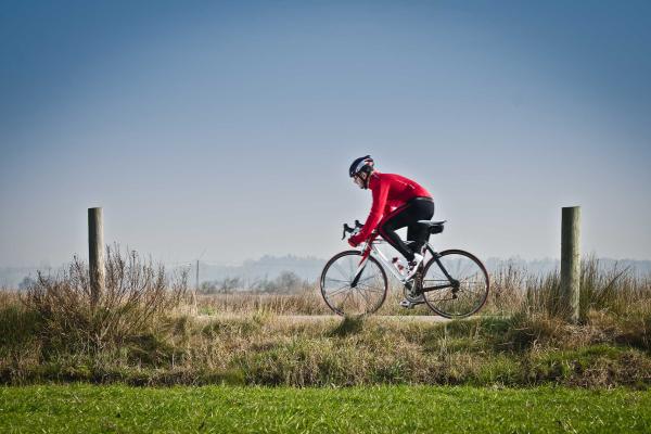 Cyclist on a country road