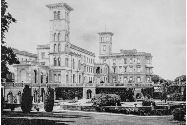 Osborne House, ancient black and white photograph