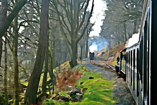 Ravenglass & Eskdale Railway Lake District Underpainting