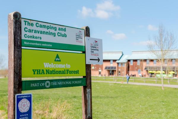 YHA National Forest entrance sign