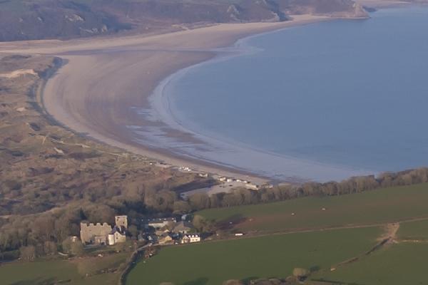 Oxwich Castle with Oxwich Bay