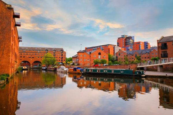 View of Castle field, Manchester at sunset