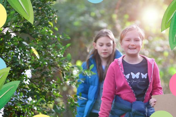 Children walking through countryside on a sunny day