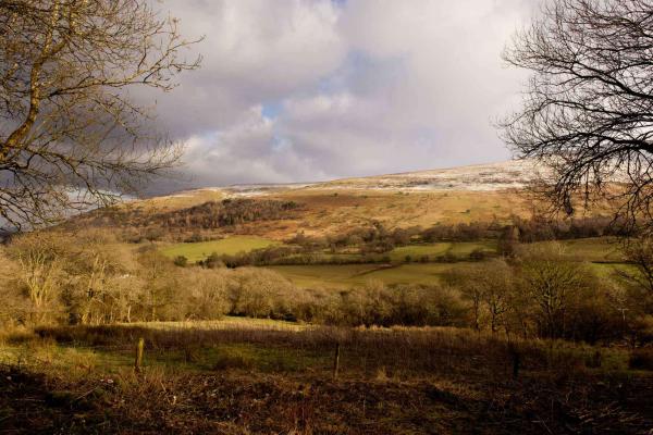 Countryside view with rolling hills