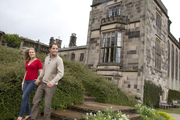 Couple walking at YHA Ilam Hall