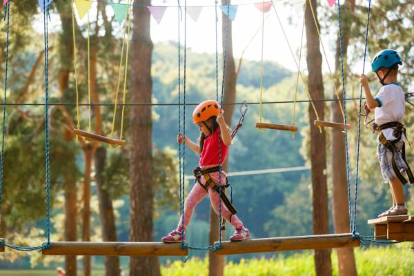 Child on hi-ropes at Conkers 