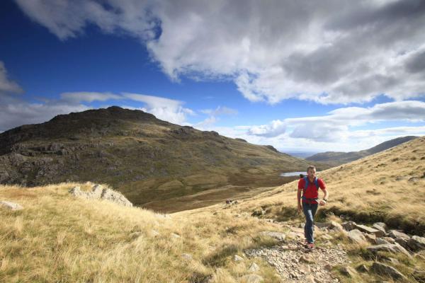 Walking on Crinkle Crags in the Lake District