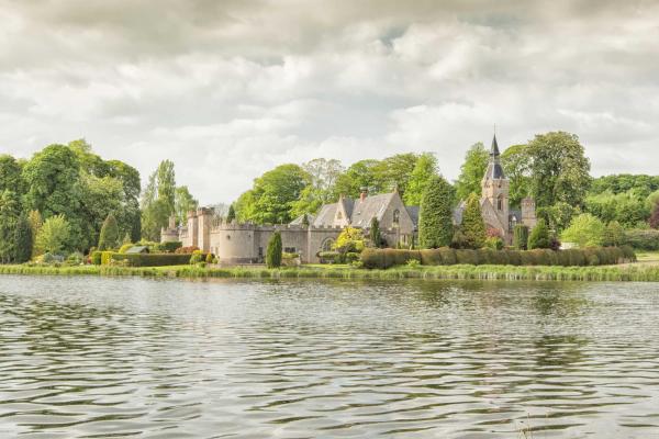 View of Newstead Abbey across the Upper Lake