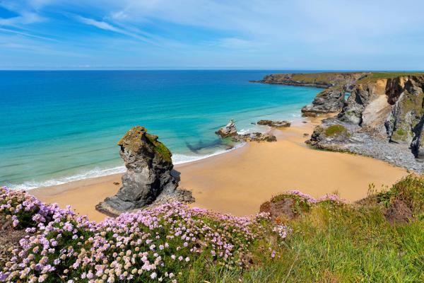 Queen Bess rock Bedruthan Cornwall 