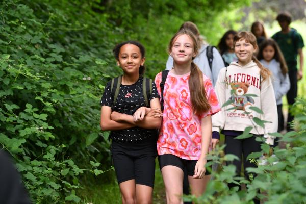 Group of school children on a residential at YHA Wye Valley