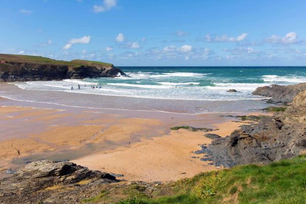 Large sandy beach with views onto the sea