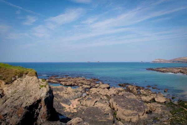 Landscape panorama of Treyarnon Bay