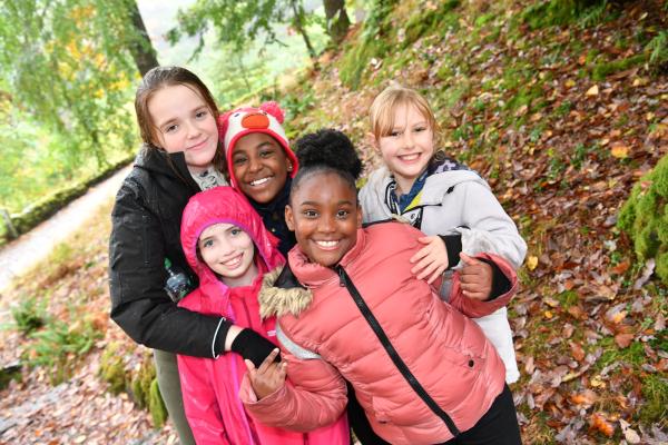 Group of school children on a residential at YHA Langdale