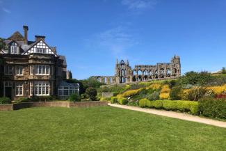 YHA Whitby hostel next to Whitby Abbey ruins