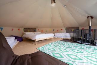 Interior view of a YHA Bell Tent