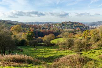 View of Bath Skyline trail on a sunny day