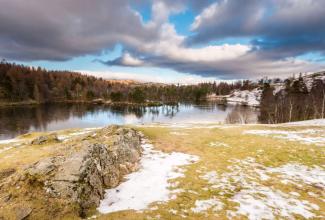 View of Hawkshead in the snow