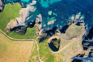 Aerial view of Lizard Peninsula