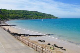 View of Totland beach from the hostel