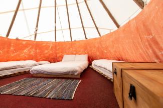 Tipi interior at YHA Windermere