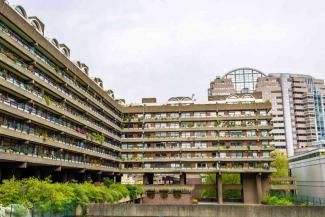 Apartment complex with 6 rows of flats and balconies