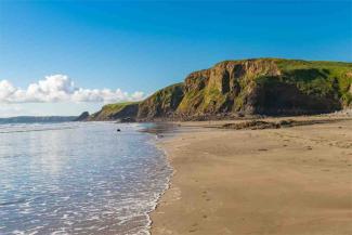 View of beach on the Pembrokeshire coast