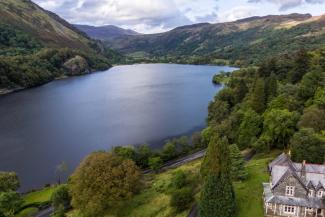 Birds eye view of YHA Snowdon Bryn Gwynant