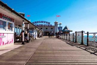 Wooden pier with views over the sea