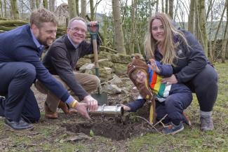 Burying 70th Anniversary time capsule