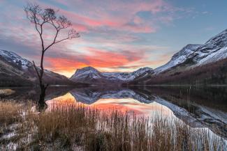 Buttermere at sunrise in the winter