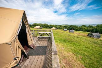 Premium bell tent exterior at YHA Eden Project