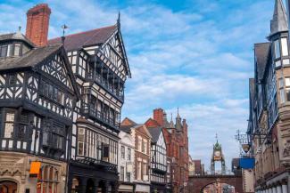 View of Chester streets on a sunny day