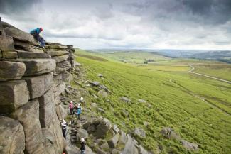 Climbers in the Peak District