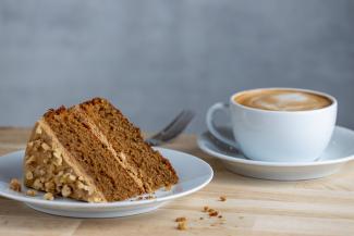 Cuppa and cake on a YHA table