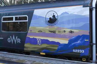 Train carriage with Dartmoor Line logo