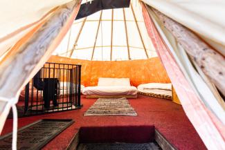 Tipi interior at YHA Windermere