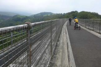 Cyclists in the distance