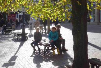 Family sat in Chester