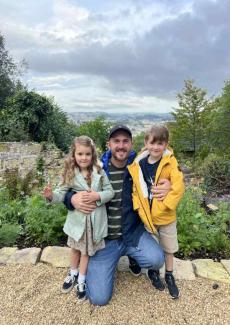 Family smiling in Bath