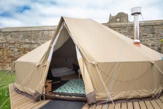 Exterior view of a YHA Bell Tent