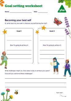 Goal setting worksheet cover