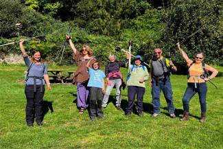 Group of people Nordic walking 