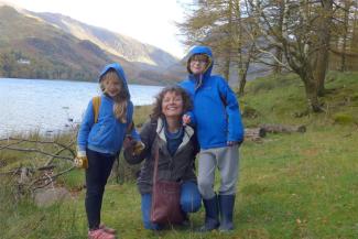 Mother and two children at Keswick