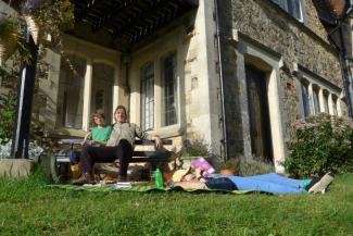 Jenny's family relaxing at a YHA hostel