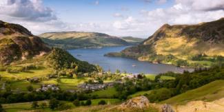 View over Lake in the Lake District on a cloudy day