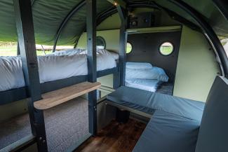 Inside a YHA landpod